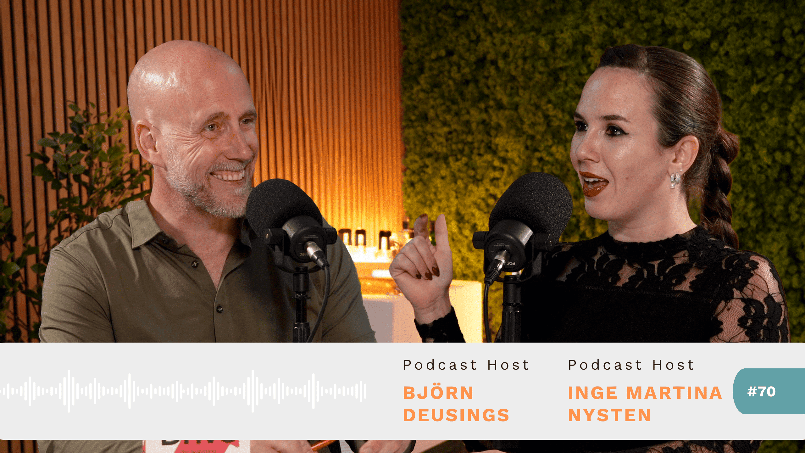 Podcast met host Björn Deusings en Inge Martina Nysten